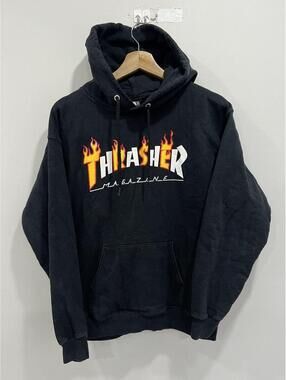 Vintage Y2K Thrasher Hoodie Sweater Sweatshirt skate S